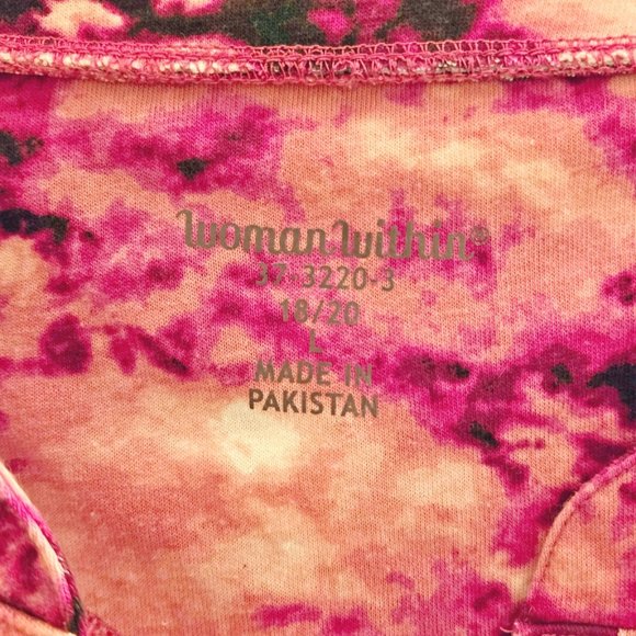 Woman Within Tie-Dyed Cotton Blend Tunic Size 2X 18/20 - Picture 3 of 4